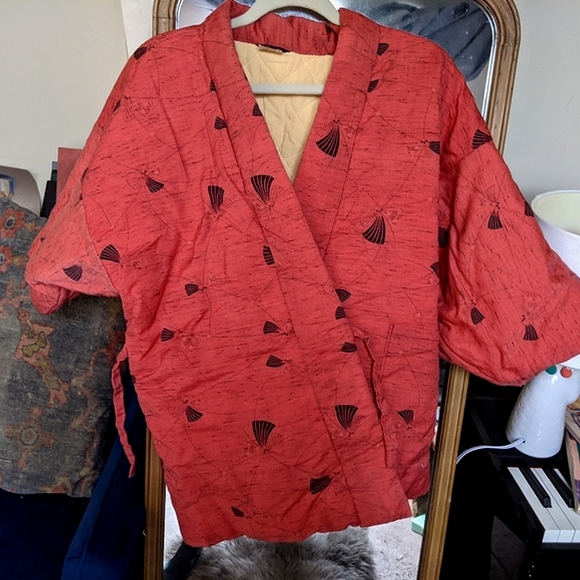 Cozy Thick Traditional Japanese Quilted Hanfu Kimono Jacket - Picture 1 of 15
